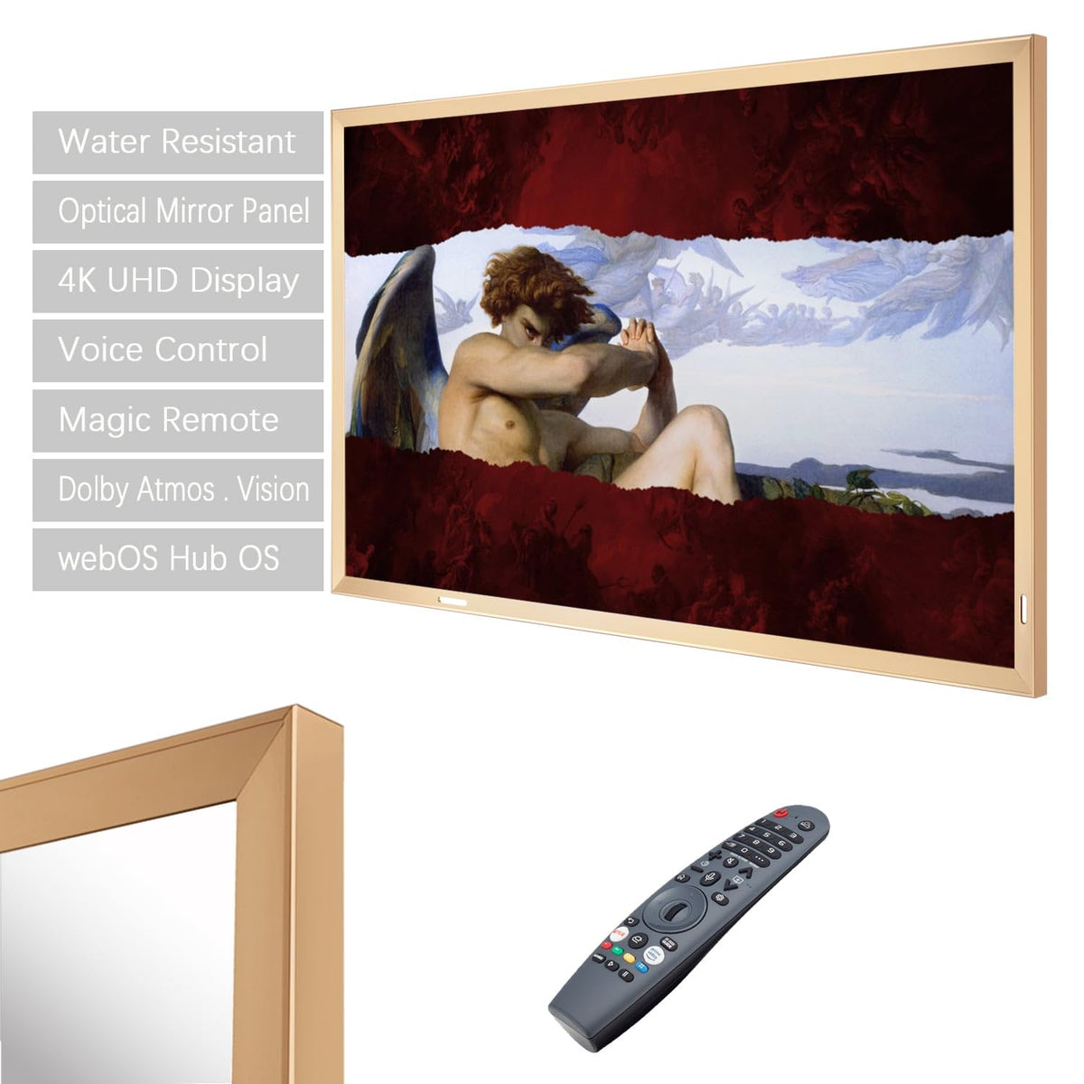 43-Inch Smart Mirror TV with Champagne Gold Aluminum Frame N19219