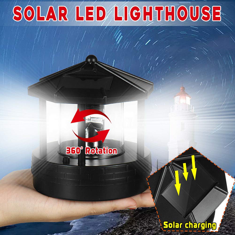Solar Lighthouse Light with Rotating Beacon P12987