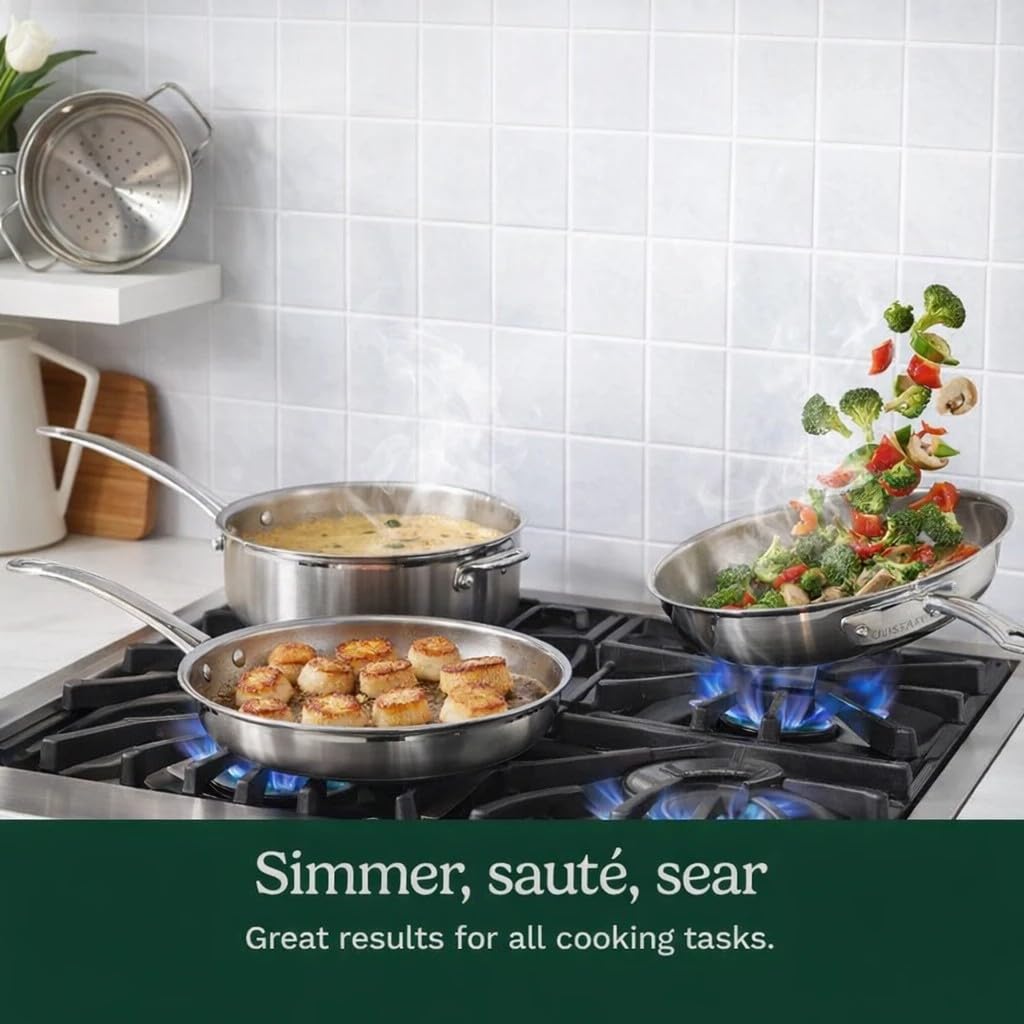 Stainless Steel 12 pc Induction Compatible Cookware Set W1589