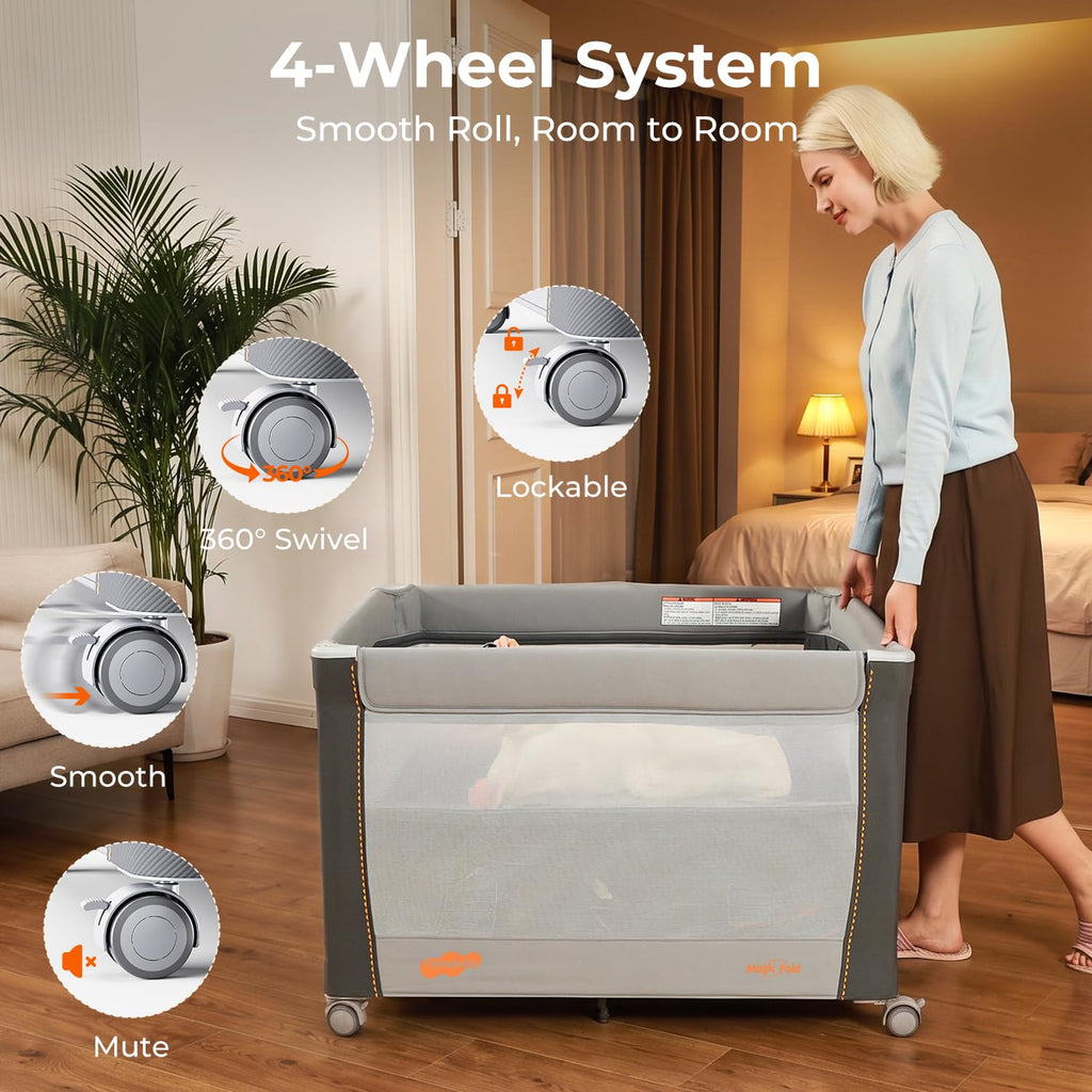 3-in-1 Pack and Play with Bassinet & Changing Table P4516