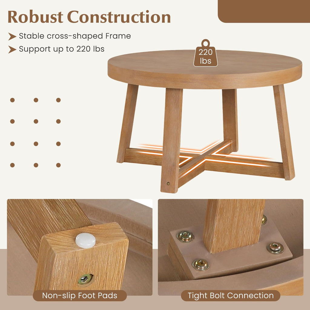 Round Wood Coffee Table A309534