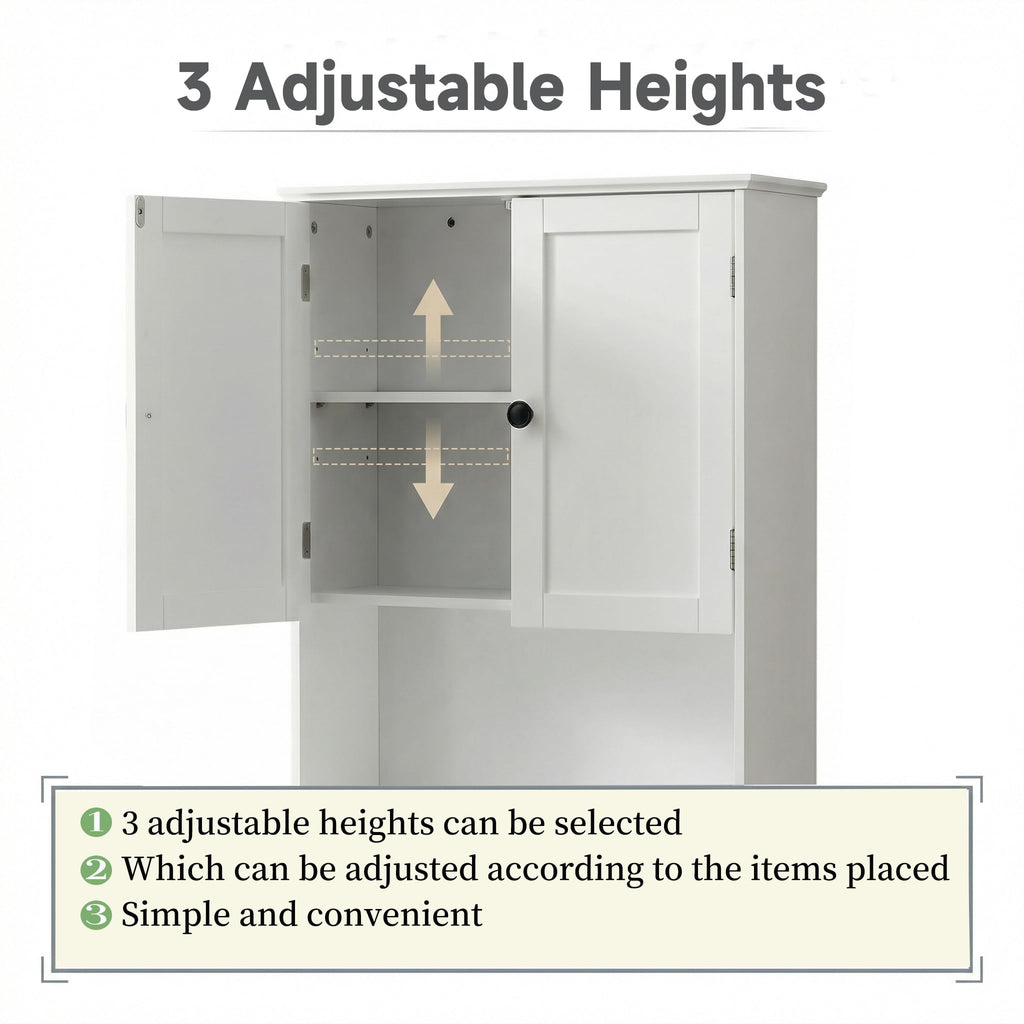 White 30" x 24" Wall Mounted Bathroom Cabinet with Adjustable Shelves Z1217