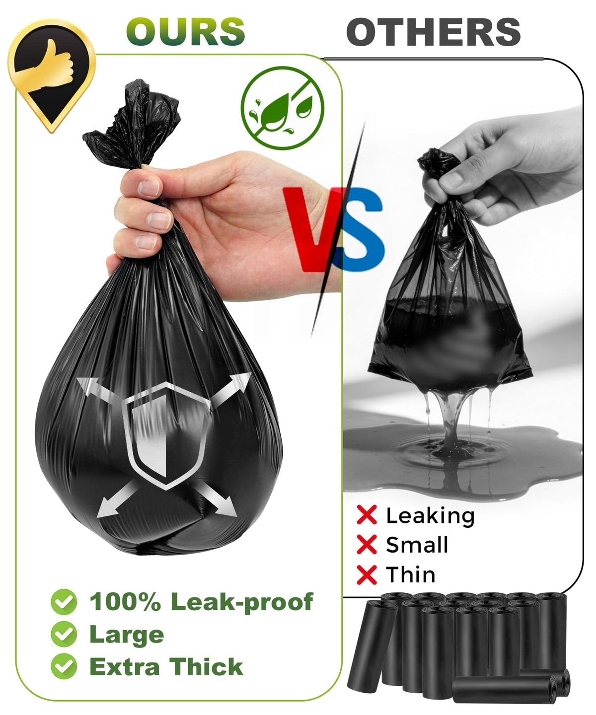 200 Pack Dog Poop Bags Rolls with Dispenser V9687