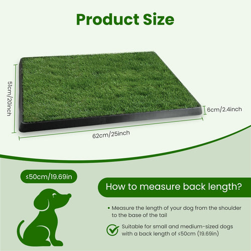 20 x 25 inches Washable Dog Grass Pee Pad with Tray H485