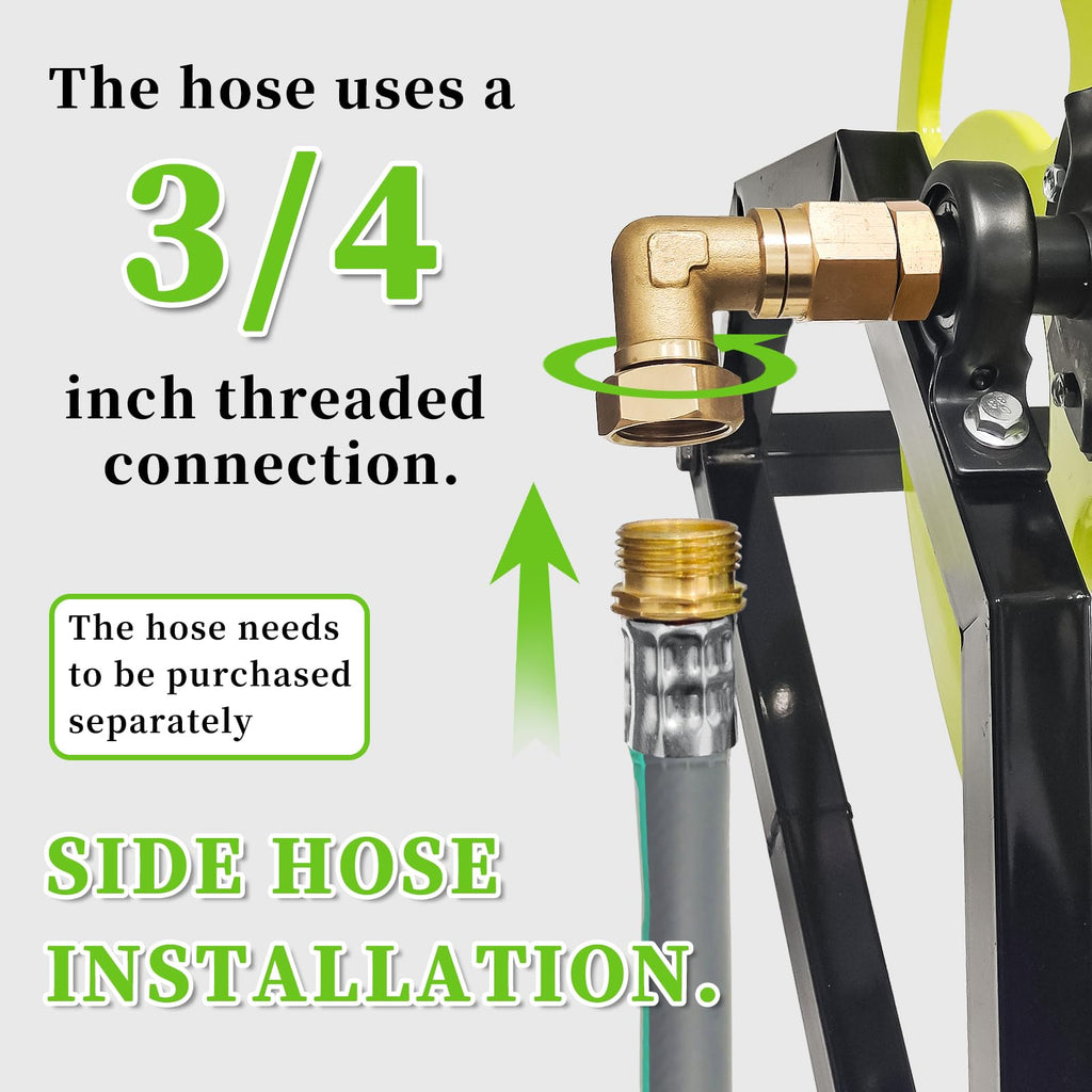 Wall/Floor Mount Garden Hose Reel with Crank W97981