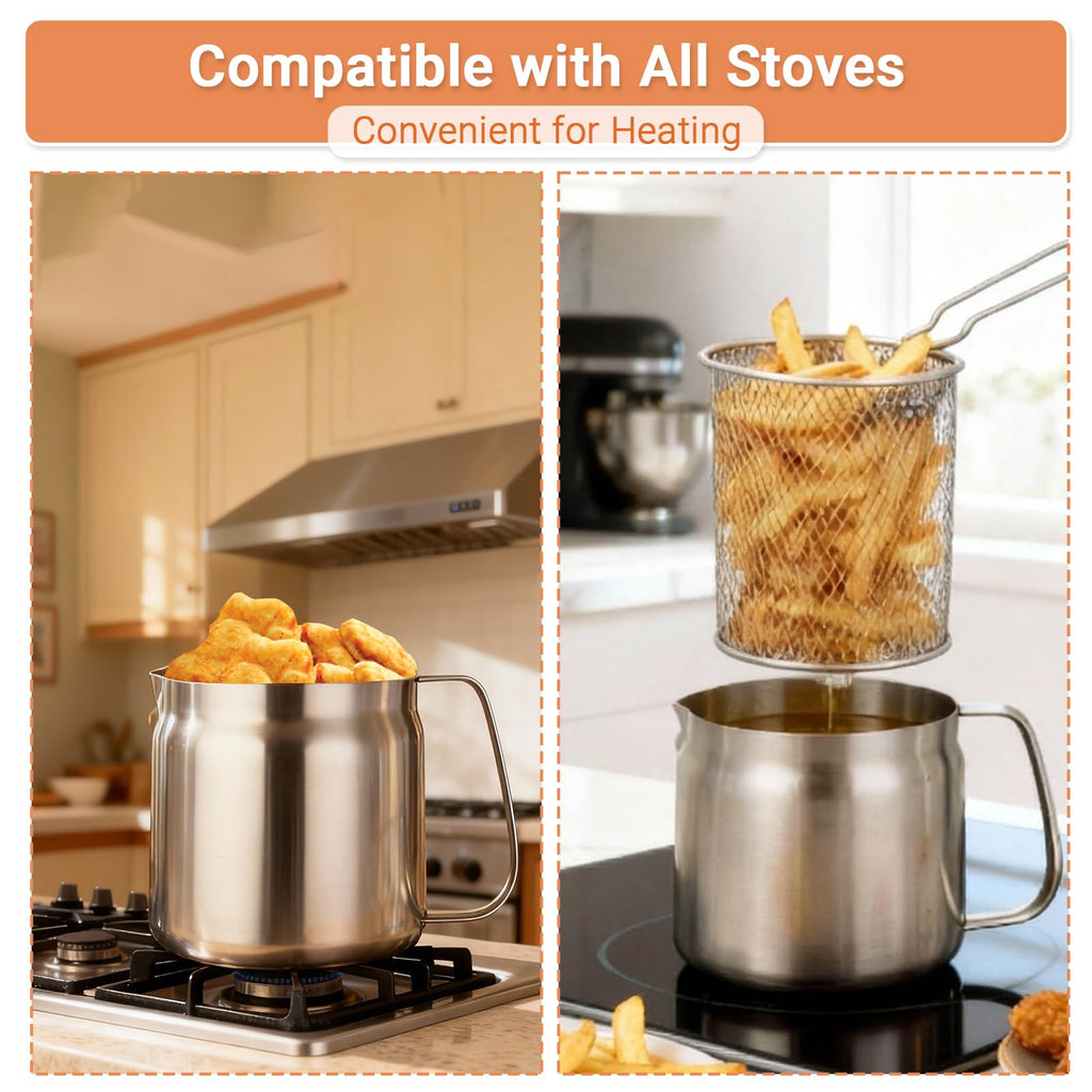 304 Stainless Steel Deep Fryer with Basket S306071