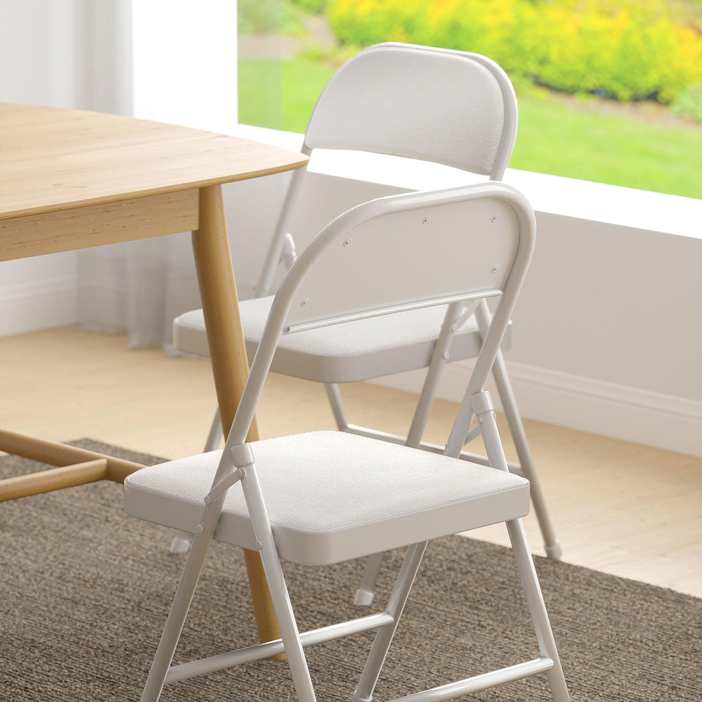 White Vinyl Padded Folding Chairs 4 Pack I326