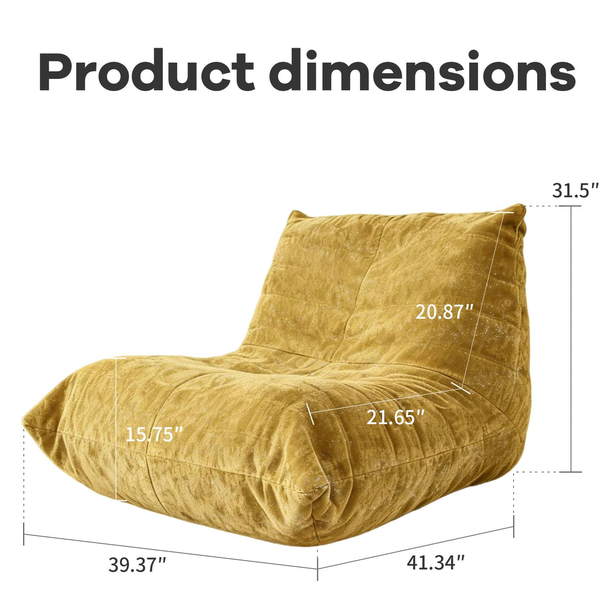 Yellow Memory Foam Bean Bag Chair Q126