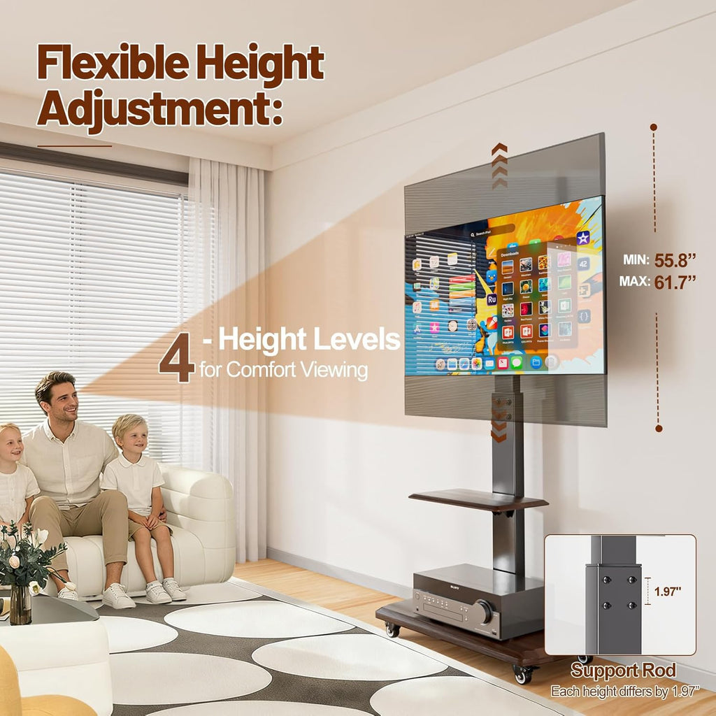 Rolling TV Stand with Power Outlet for 32 to 80 inch TVs J752858