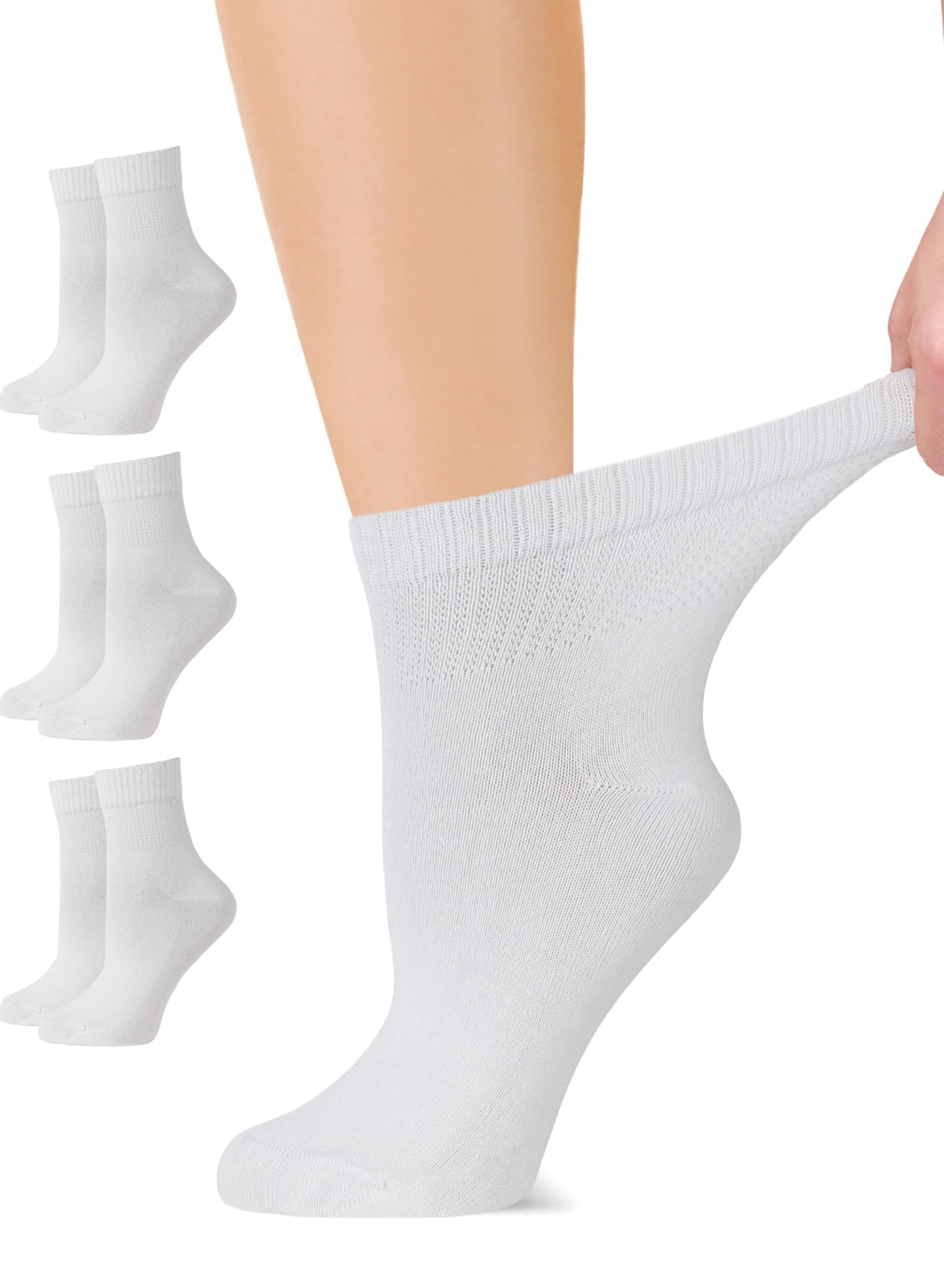 Loose Fit Seamless Rayon Bamboo Ankle Socks 3 Pairs M3890