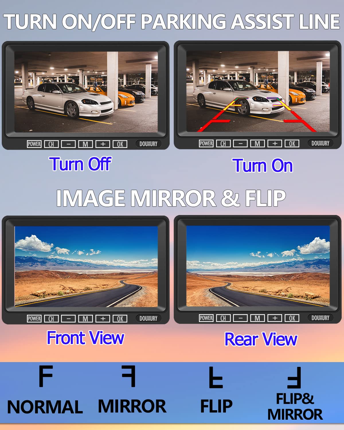 1080P Wireless Backup Camera System with 7'' Monitor IP69K Waterproof B60968