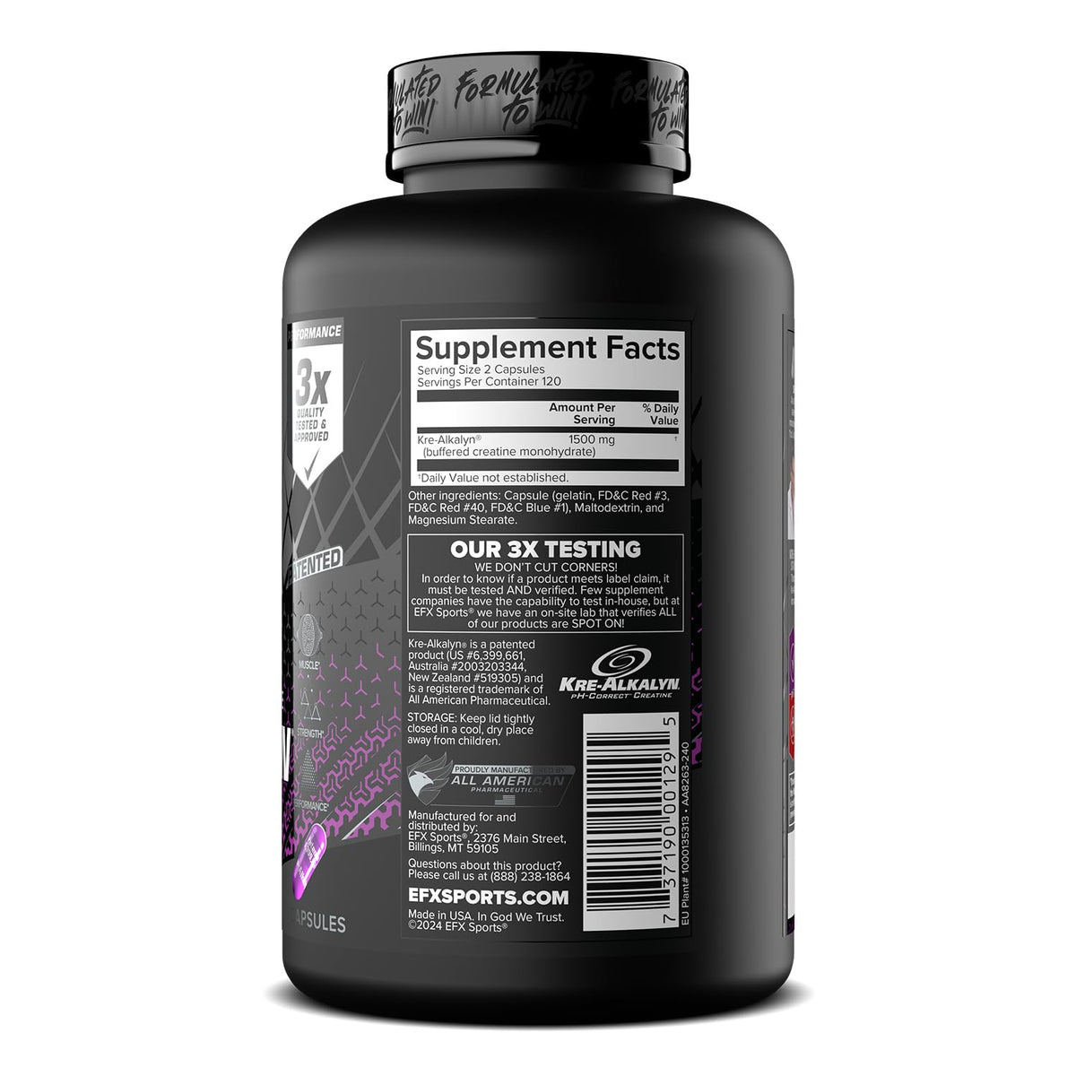 Creatine Monohydrate Pill Supplement 240 Capsules A893603