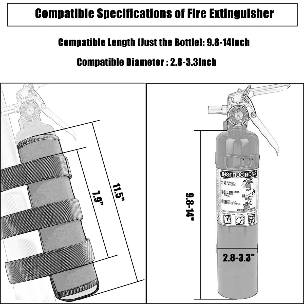 Fire Extinguisher Mount for 2.5 Lb Fire Extinguisher J37340