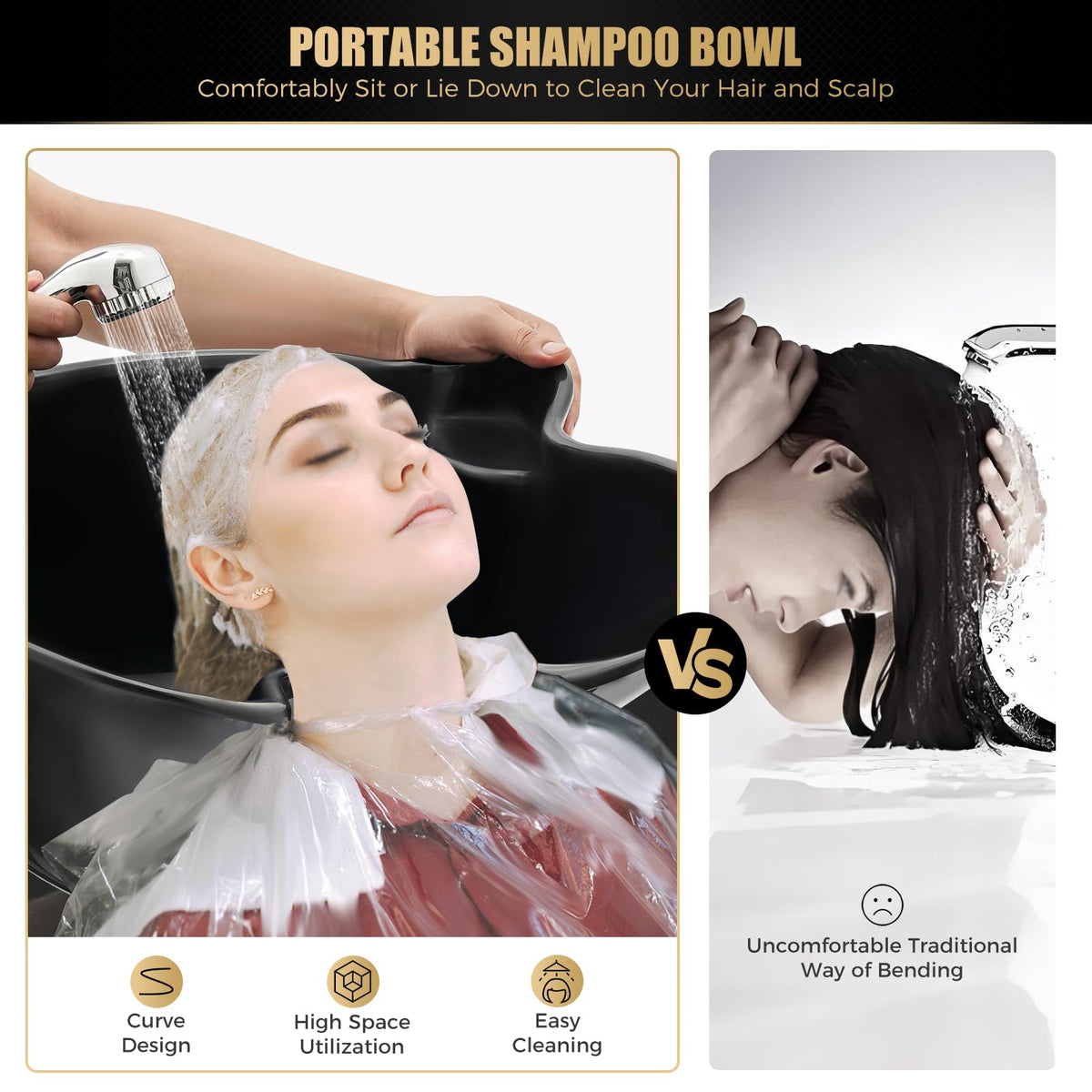 Portable Shampoo Basin with 2 Buckets L348