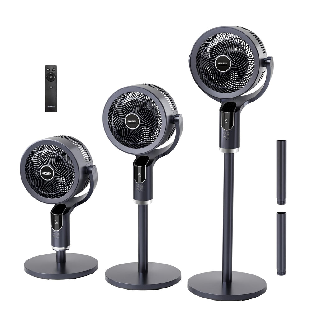 43 Inch Oscillating Pedestal Fan with Remote, Dark Grey B76147