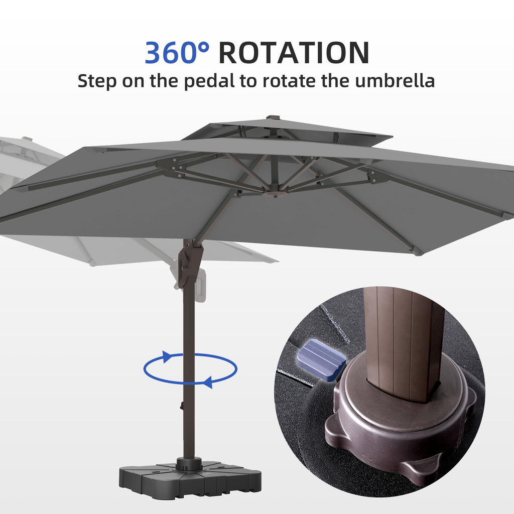 Cantilever Outdoor Patio Umbrella with Base J419