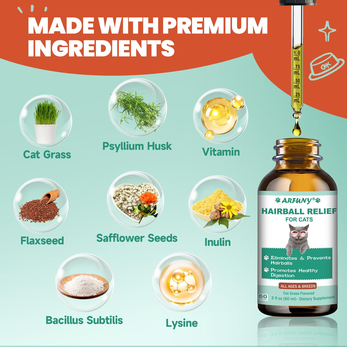 Hairball Treatment for Cats 120ML D60949