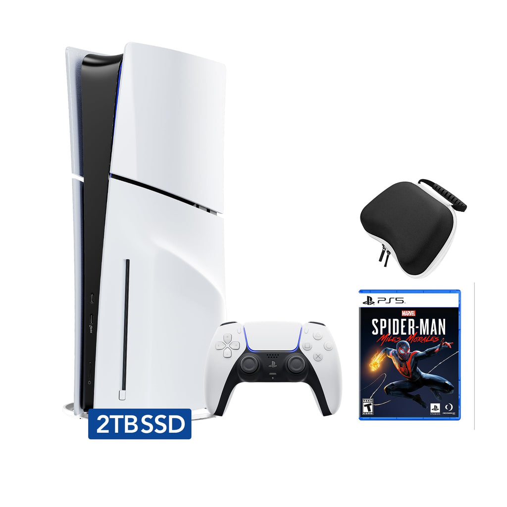 White 2TB SSD PlayStation 5 Slim Disc Gaming Console Bundle with Wireless Controller R482323