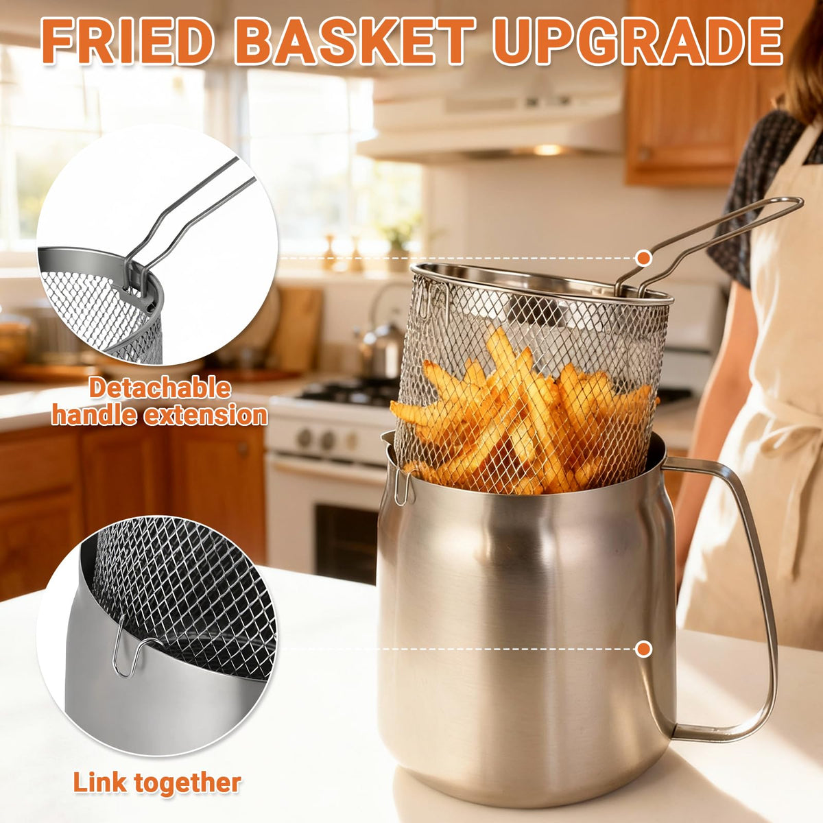 304 Stainless Steel Deep Fryer with Basket S306071