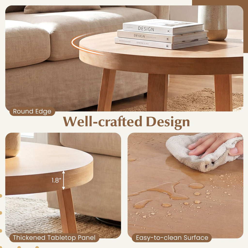 Round Wood Coffee Table A309534