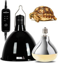 160W Reptile Heat Lamp UVA UVB Bulbs with 8.5 Inch Light Fixture X77561