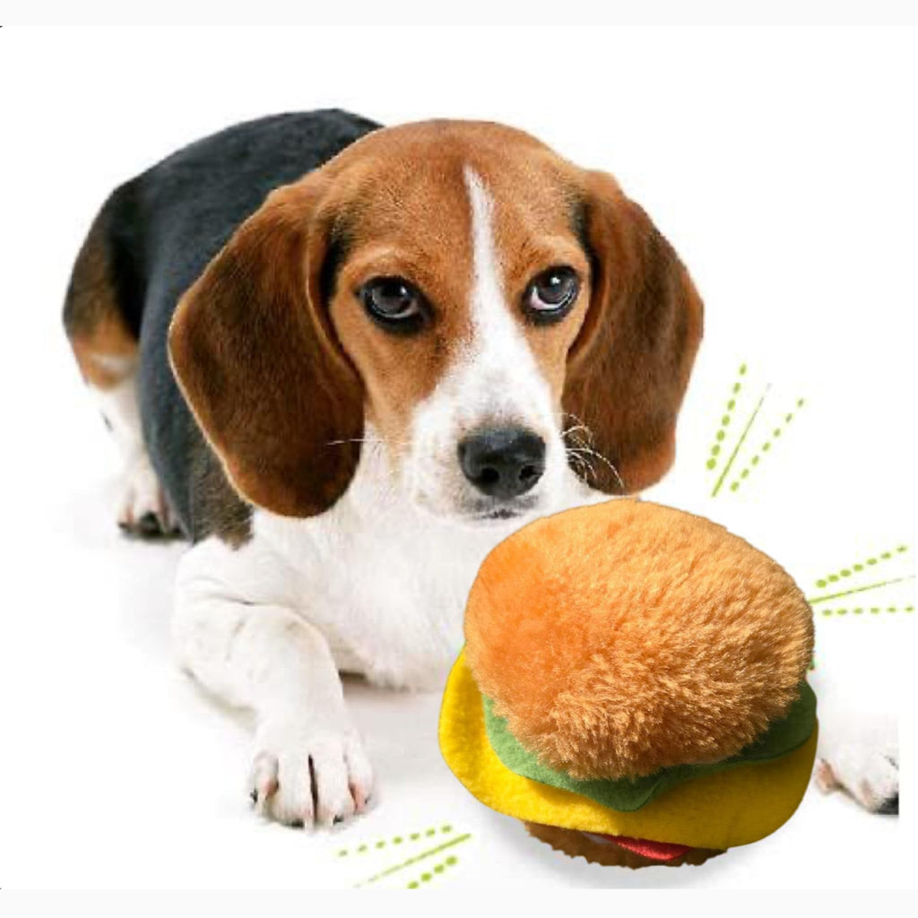 Hot Dog and Hamburger Plush Dog Chew Toy 2 Pack G94028