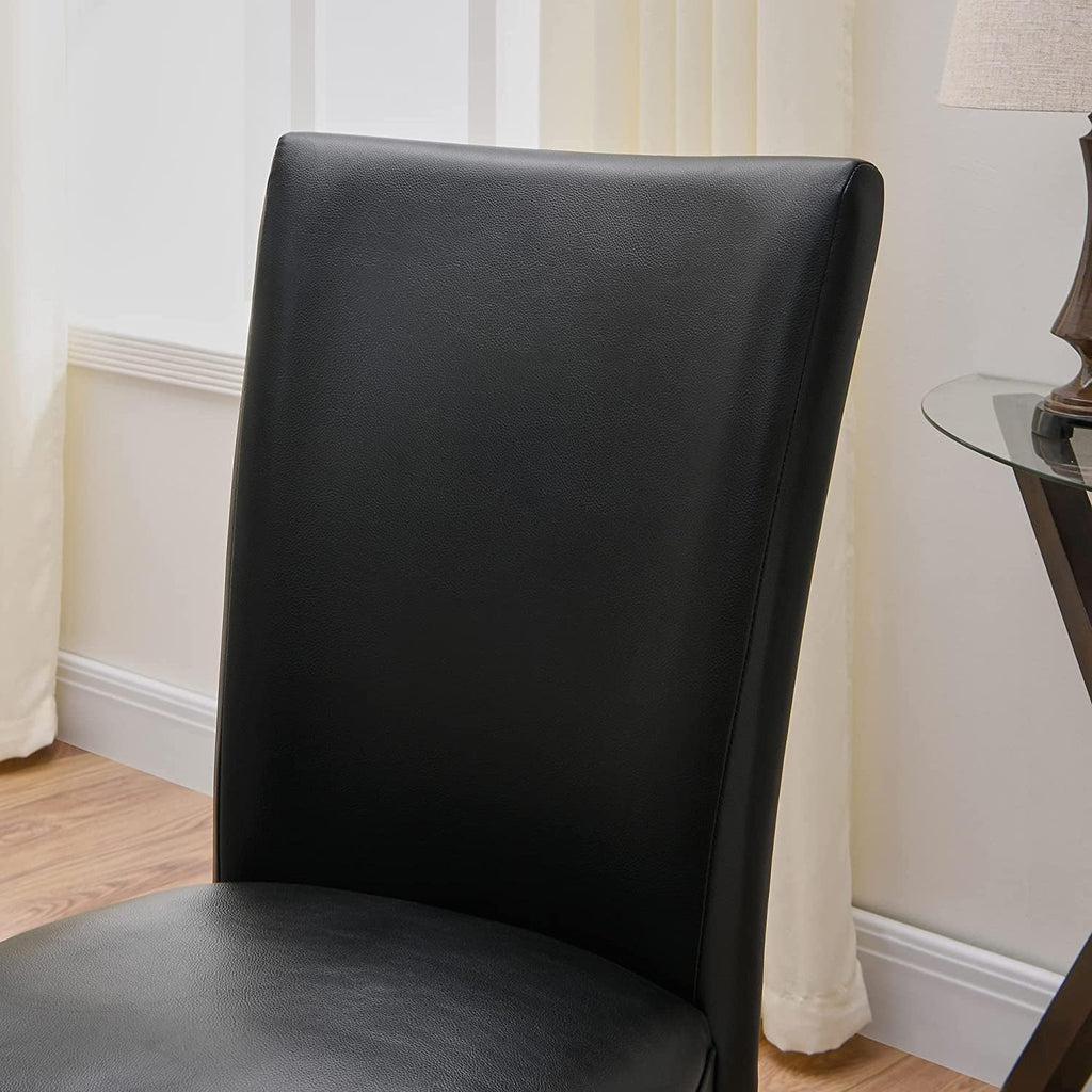Set of 2 Black Faux Leather Dining Chairs G4663