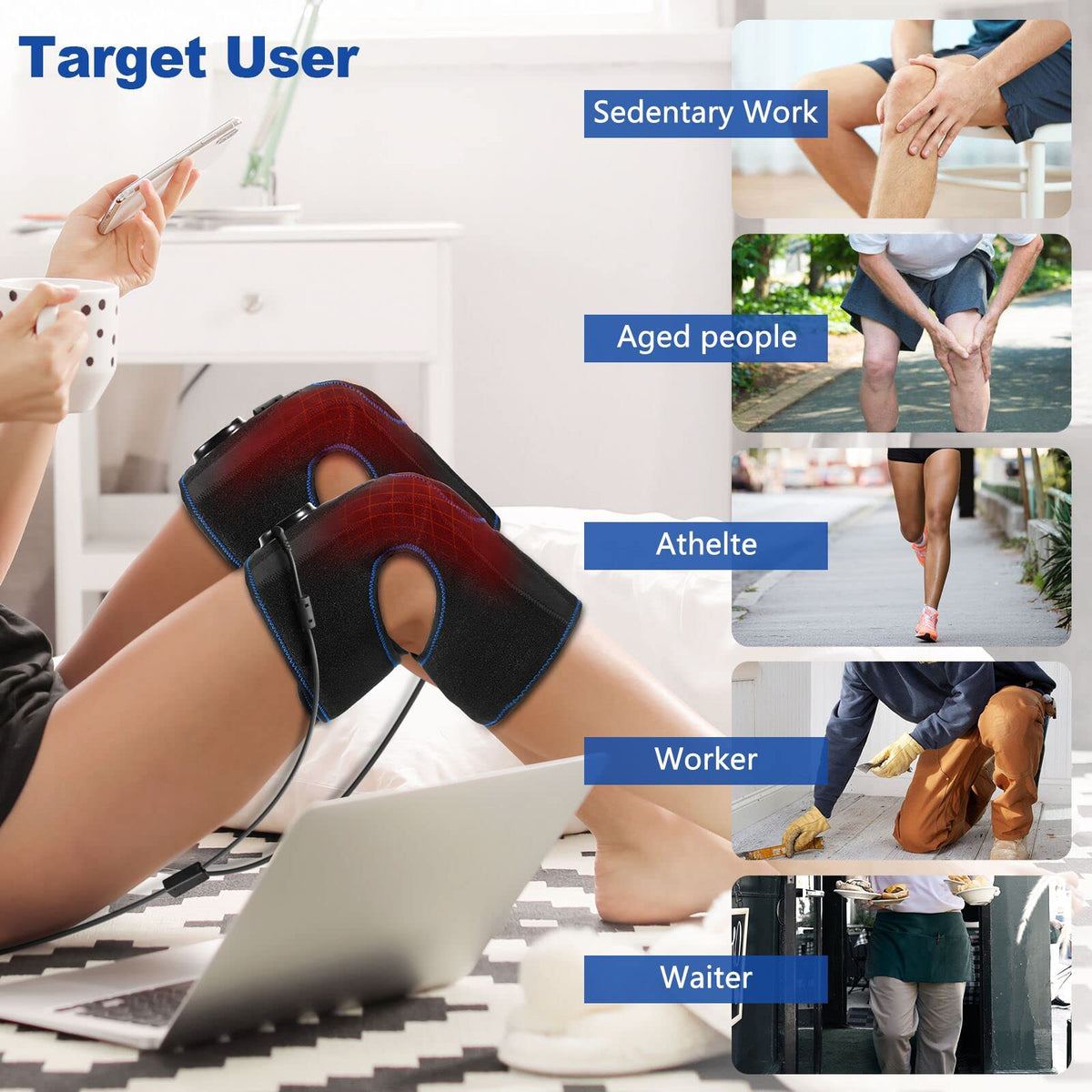 Knee Massager with Heat and Air Compression W13189