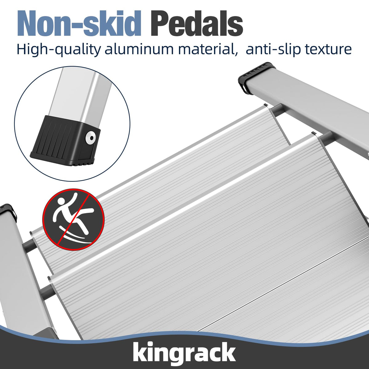 2 Step Aluminum Foldable Step Ladders 330lb Silver T185800