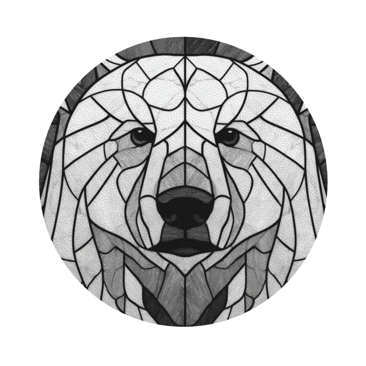 Black and White Bear Leather Coasters Set of 4 V6426