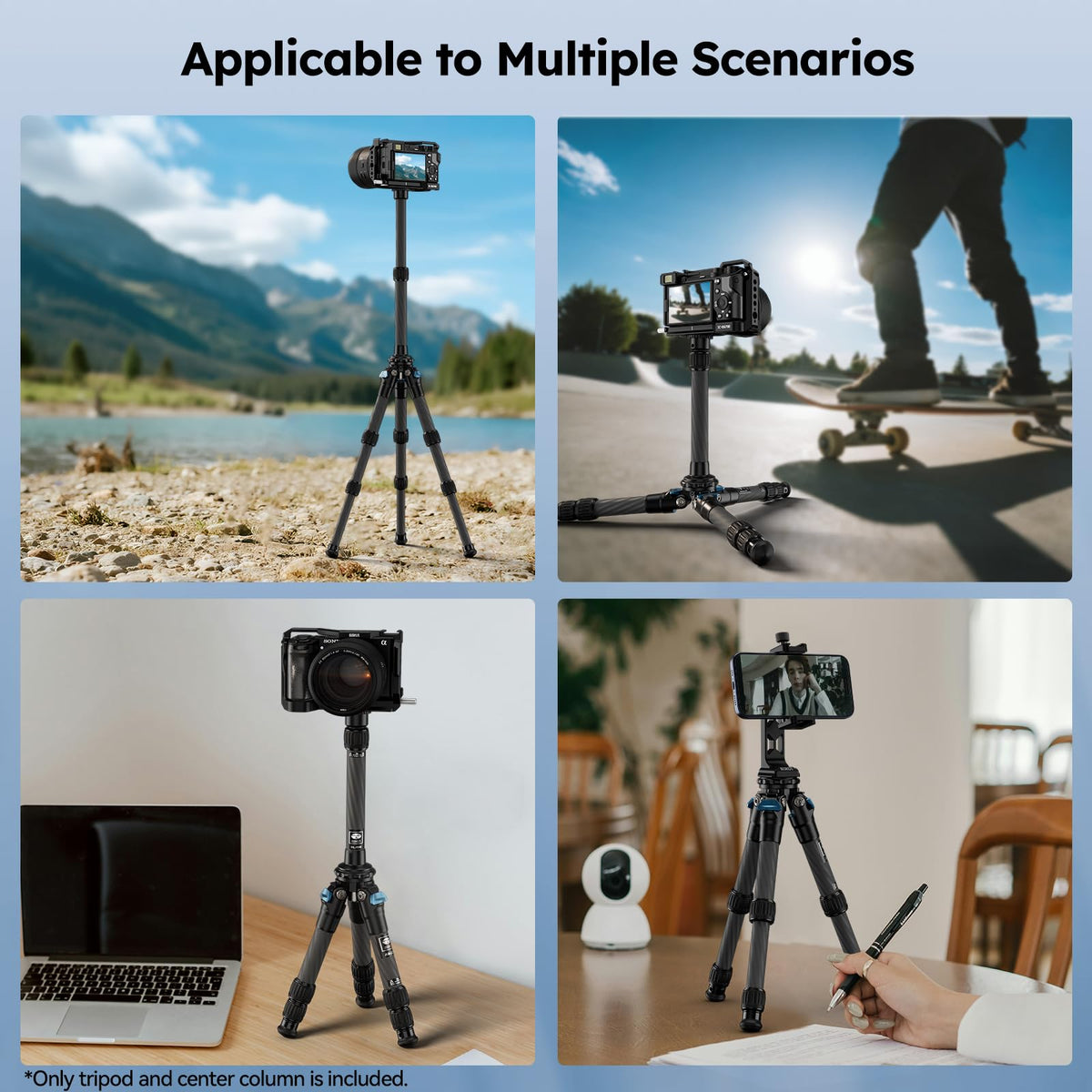 Lightweight Carbon Fiber Mini Travel Tripod K528