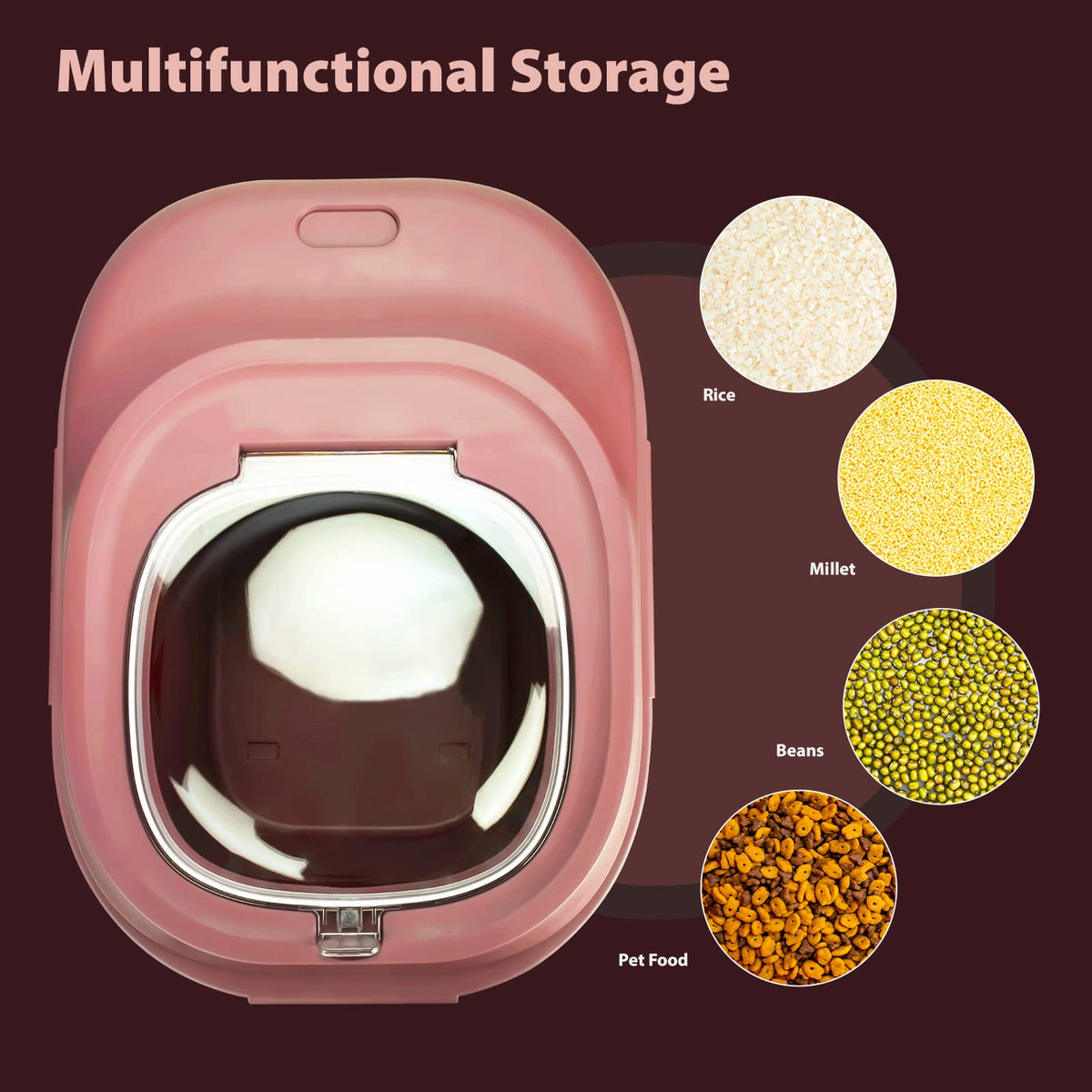 Collapsible Airtight Dry Food Storage Containers with Rolling Wheel R695600