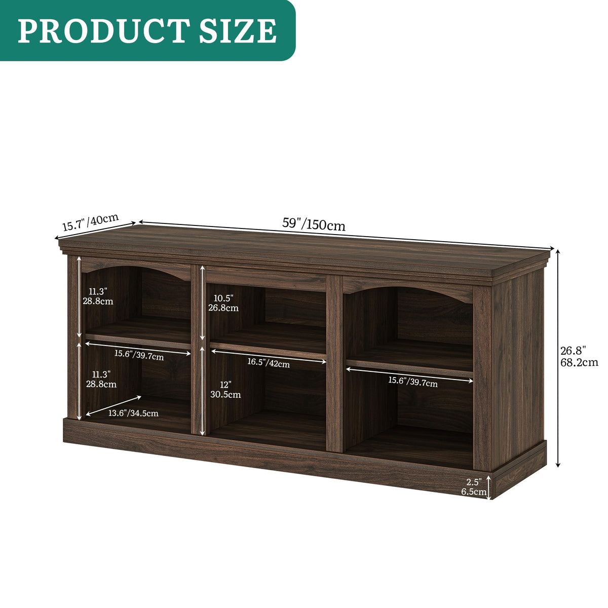 Farmhouse TV Stand with Cord Management H4342