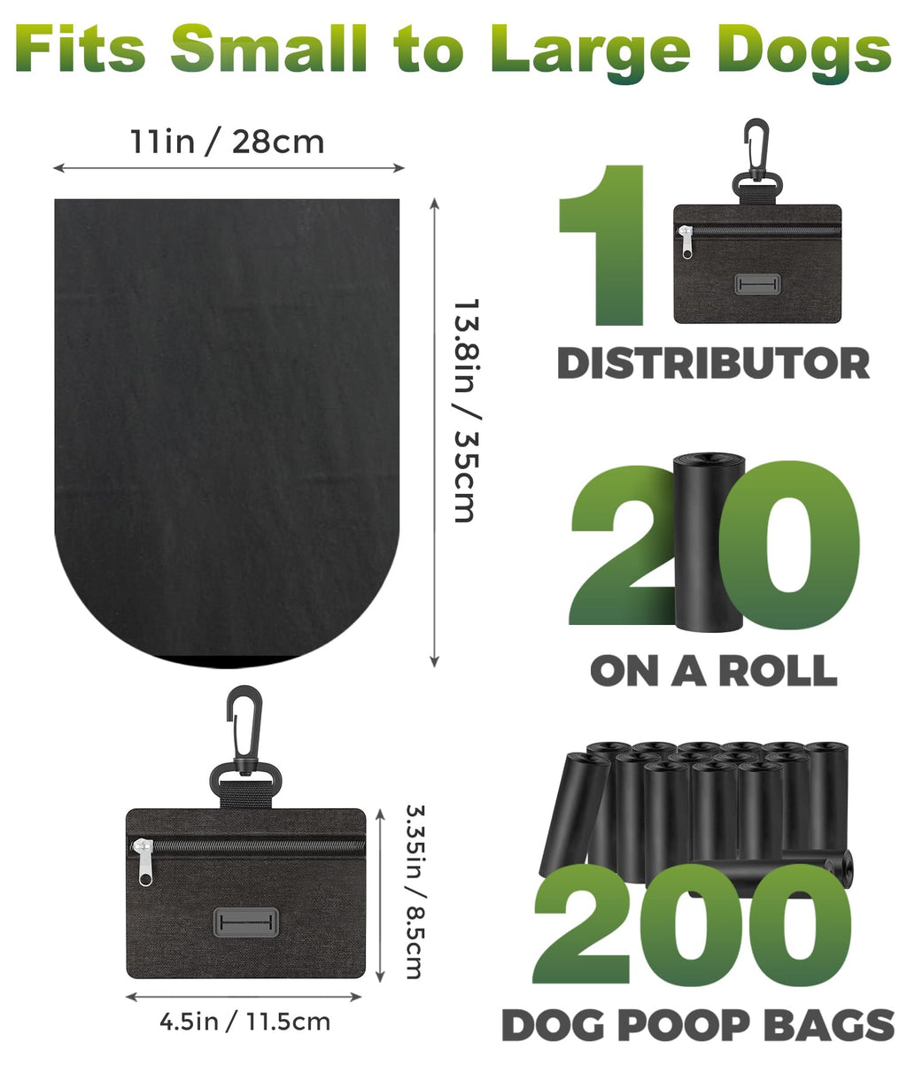 200 Pack Dog Poop Bags Rolls with Dispenser V9687