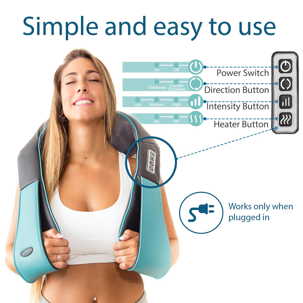 Shiatsu Neck and Back Massager with Heat H933