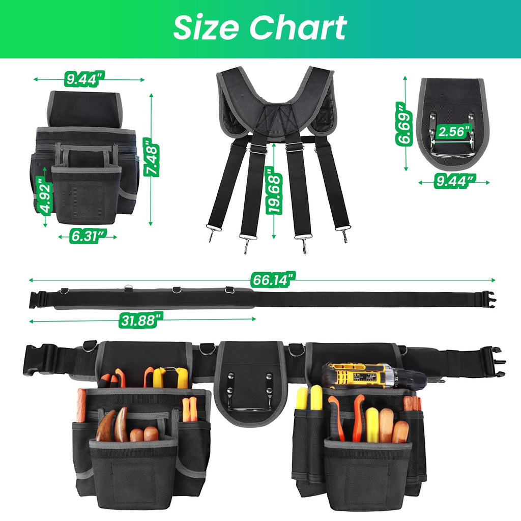 Heavy Duty Tool Belt With Suspenders F12310
