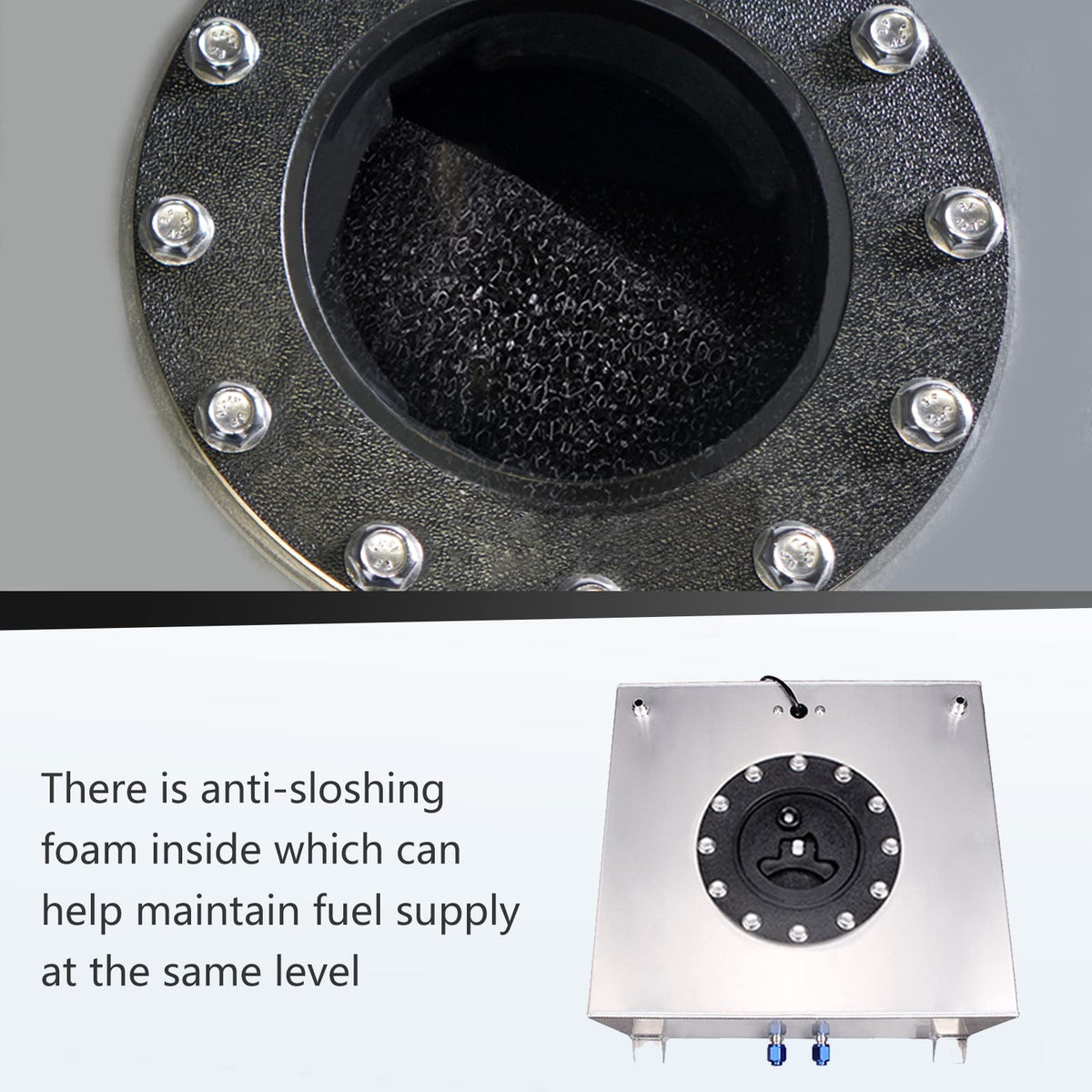 5 Gallon Aluminum Polished Fuel Cell with Cap D7995