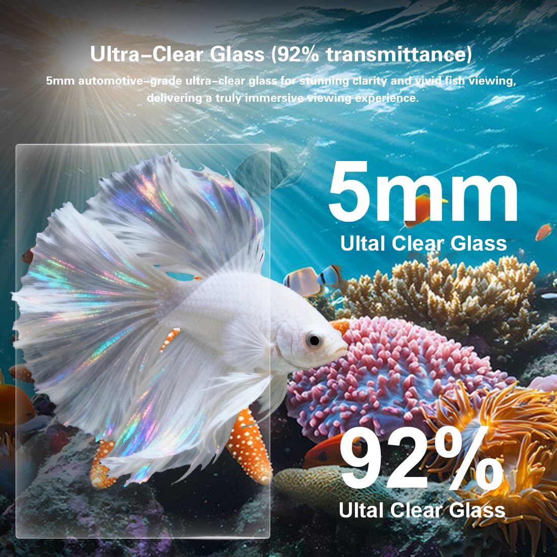 2.8 Gallon Glass Fish Tank with Light and Filter P79959