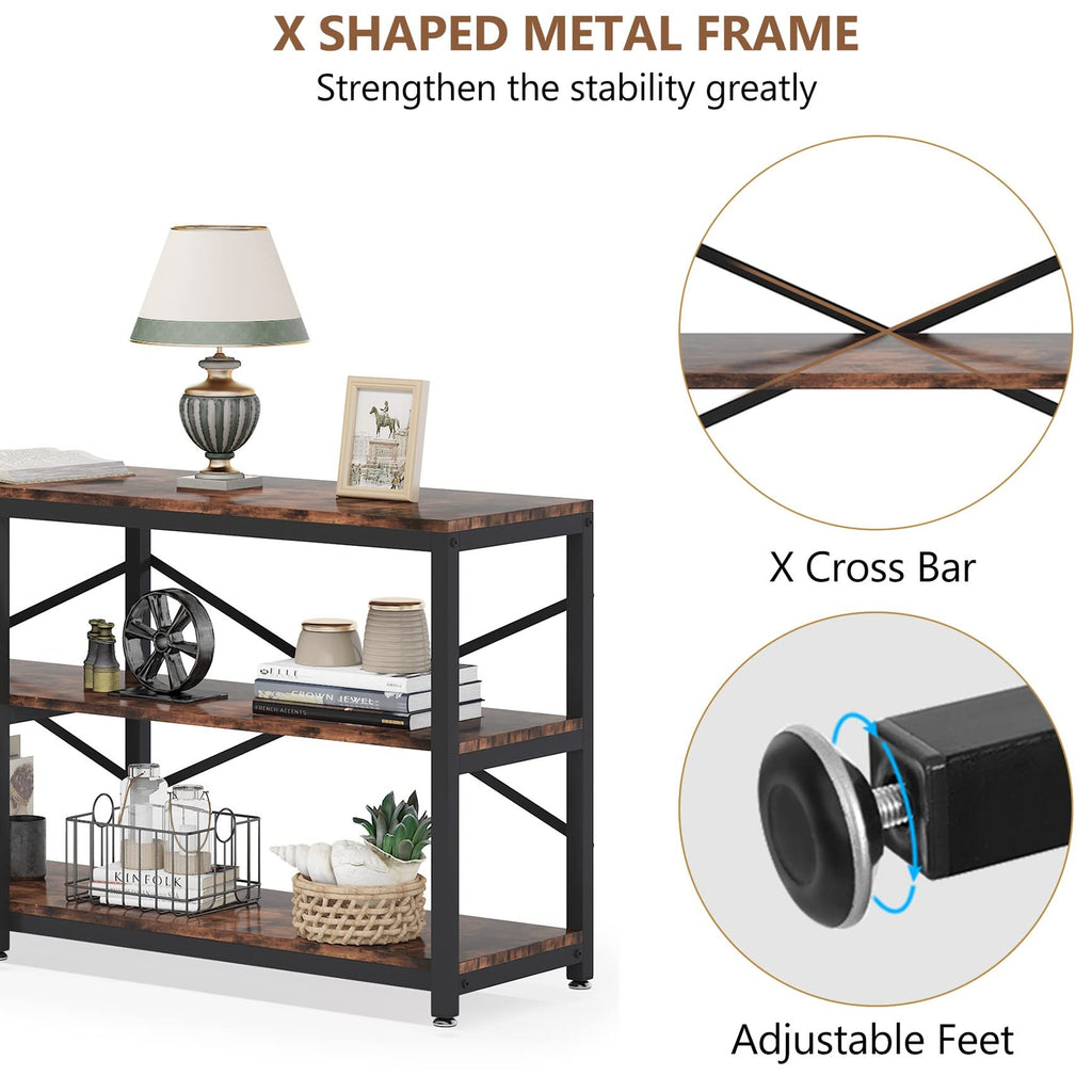 70.9 Inch 3-Tier Console Table with Storage Shelves C374