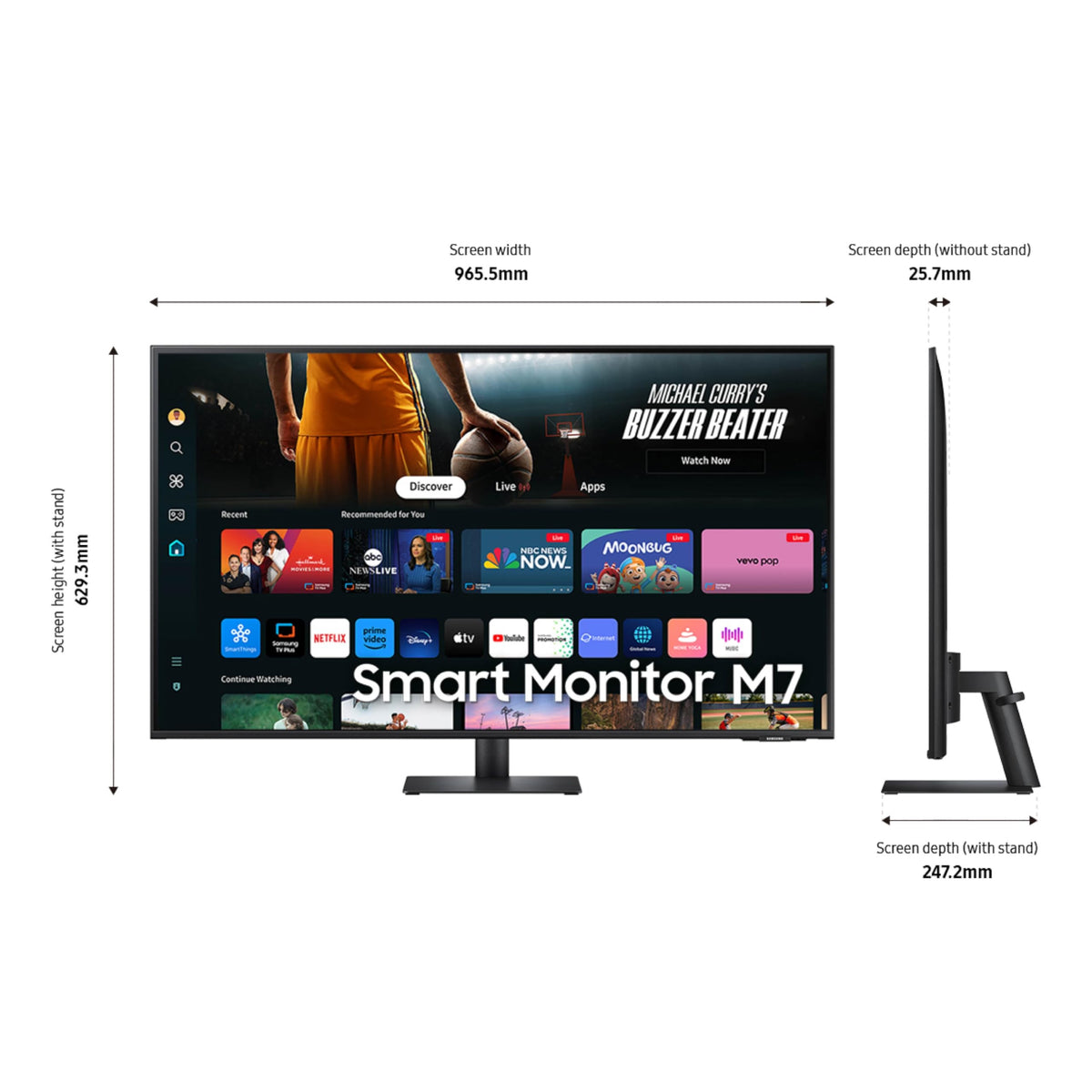 43-Inch 4K UHD Smart Monitor with Speakers F49374