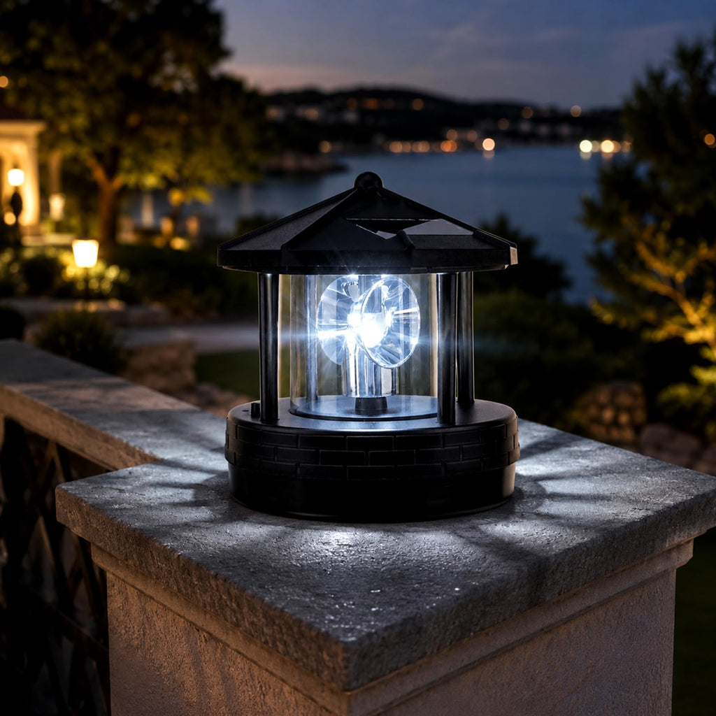 Solar Lighthouse Light with Rotating Beacon P12987