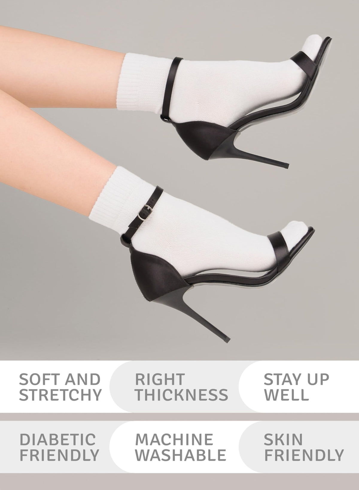 Loose Fit Seamless Rayon Bamboo Ankle Socks 3 Pairs M3890