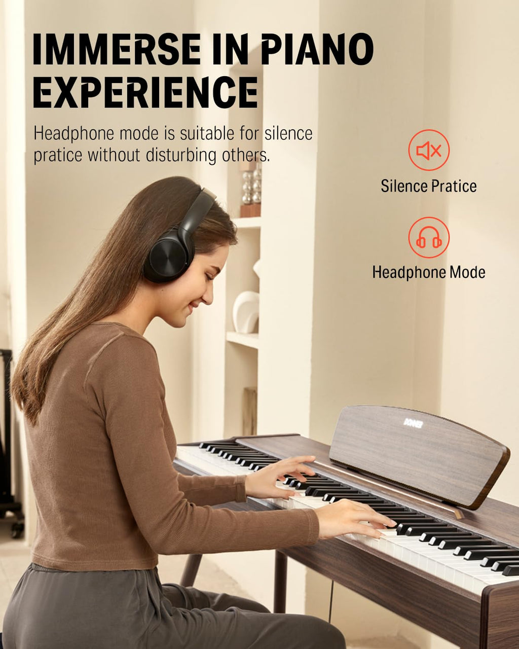 88 Keys Weighted Hammer Mechanism Digital Piano with Stand and Triple Pedal M343