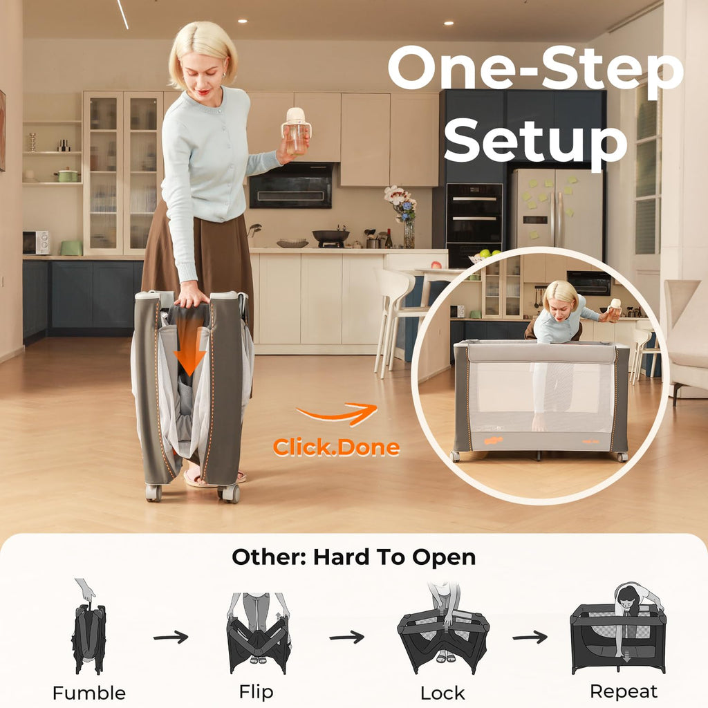 3-in-1 Pack and Play with Bassinet & Changing Table P4516