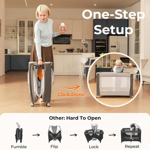 3-in-1 Pack and Play with Bassinet & Changing Table P4516
