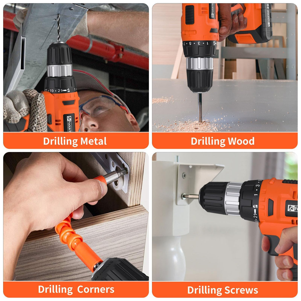 Cordless Drill Set 20V with Battery And Charger U397601