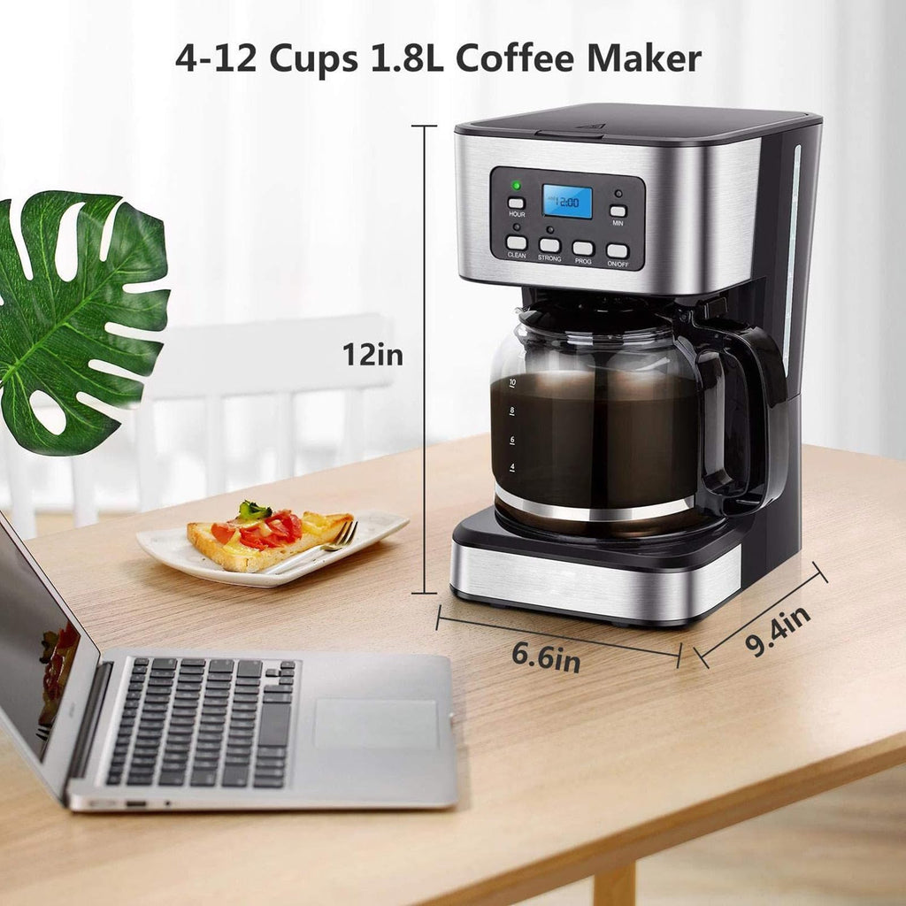 12 Cup Programmable Drip Coffee Maker with Glass Carafe G117