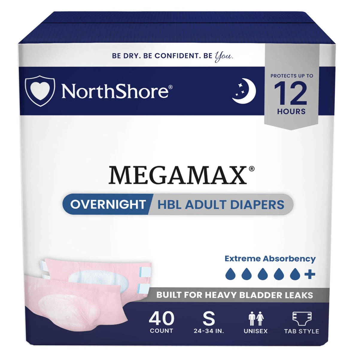 Pink Small Adult Diapers with Tabs 40 Count V268198
