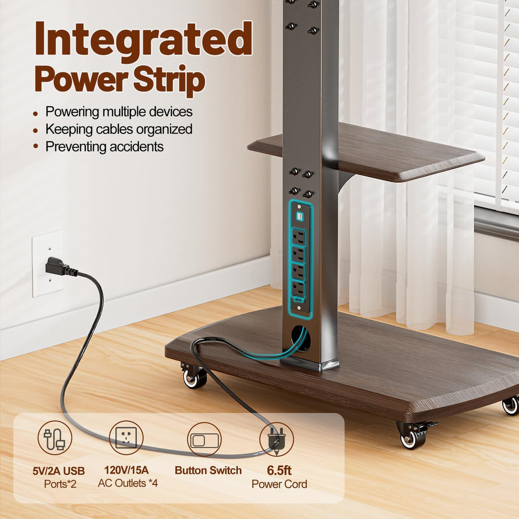 Rolling TV Stand with Power Outlet for 32 to 80 inch TVs J752858