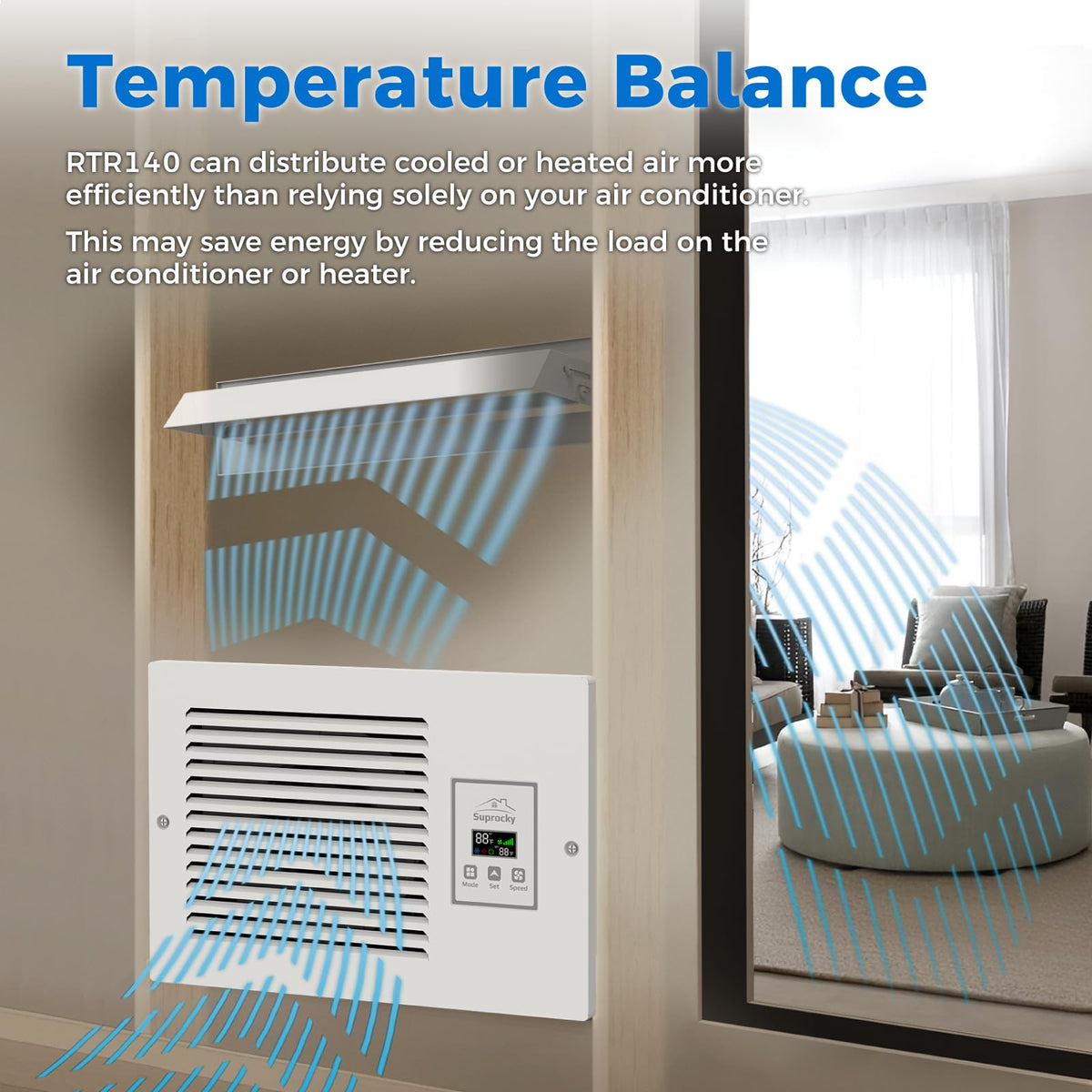 Hardwired 3-Speeds 200 CFM Air Transfer Fan Z9146